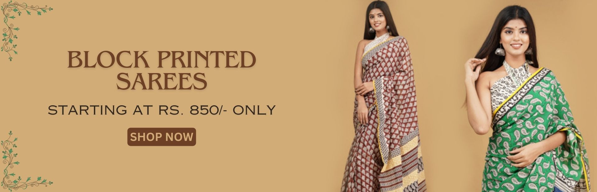 Block Printed Sarees
