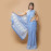 Blue and White Small Kali Block Printed Saree