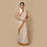 White with Small Orange Flower Block Printed Saree