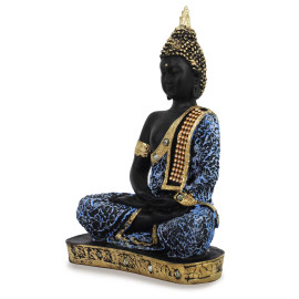 Black and Blue Handpainted Buddha Statue for Home Decor