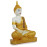 White and Yellow Handpainted Buddha Statue for Home Decor