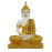 White and Yellow Handpainted Buddha Statue for Home Decor