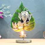 Green Patta Ganesh Tea Light Holder