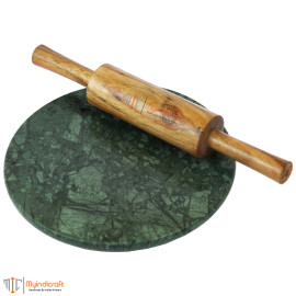 9 Inch Green Marble Chakla Belan Set