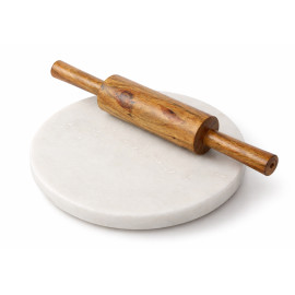 9 Inch White Marble Chakla Belan Set