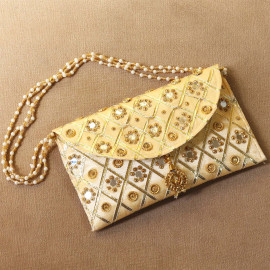 Golden Handmade Ethnic Clutches for Women