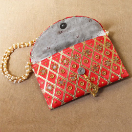 Red Handmade Ethnic Clutches for Women