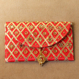 Red Handmade Ethnic Clutches for Women