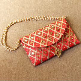 Red Handmade Ethnic Clutches for Women