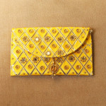 Yellow Handmade Ethnic Clutches for Women