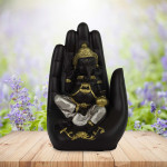 Black and Gold Ganesha Idol with Palm
