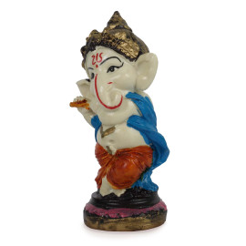 Colorful Lord Ganesha Idol Standing Playing Flute