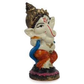 Colorful Lord Ganesha Idol Standing Playing Flute