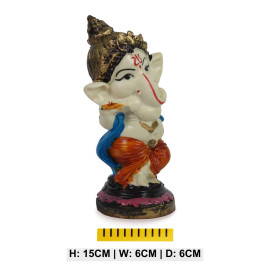 Colorful Lord Ganesha Idol Standing Playing Flute