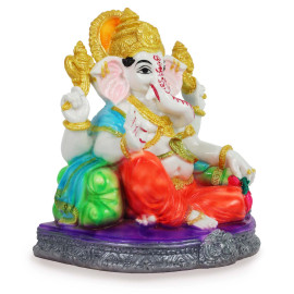 Handpainted Colorful Lord Ganesha Idol for Home Decor, Office and Temple