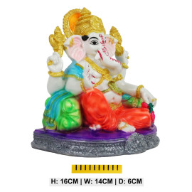 Handpainted Colorful Lord Ganesha Idol for Home Decor, Office and Temple