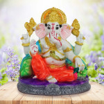 Handpainted Colorful Lord Ganesha Idol for Home Decor, Office and Temple