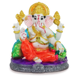 Handpainted Colorful Lord Ganesha Idol for Home Decor, Office and Temple