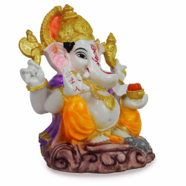 Handpainted Lord Ganesha Idol for Home Decor, Office and Temple