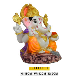 Handpainted Lord Ganesha Idol for Home Decor, Office and Temple