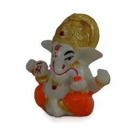 Small Ganesha Idol Orange for Car Dashboard and Home Decor