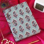 Blue Block Printed Fabric Journal Diary