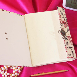 Floral Block Printed Fabric Journal Diary