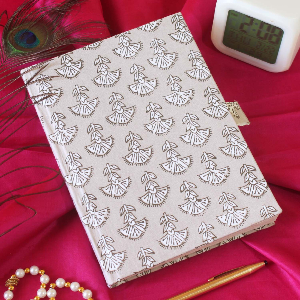 Little Princess Purplet Block Printed Fabric Journal Diary