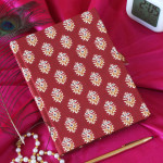 Maroon Block Printed Fabric Journal Diary