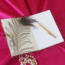 Maroon Block Printed Fabric Journal Diary