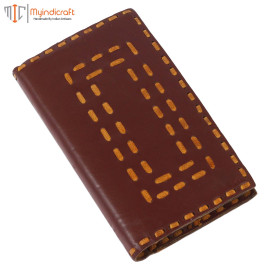 Leather Stitched with Pouch Small Journal Diary