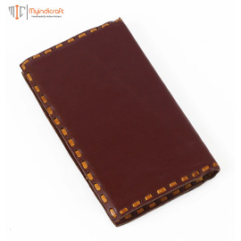Leather Stitched with Pouch Small Journal Diary