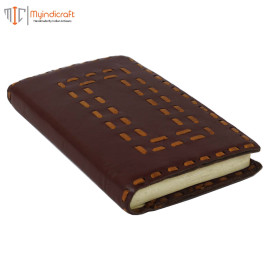 Leather Stitched with Pouch Small Journal Diary