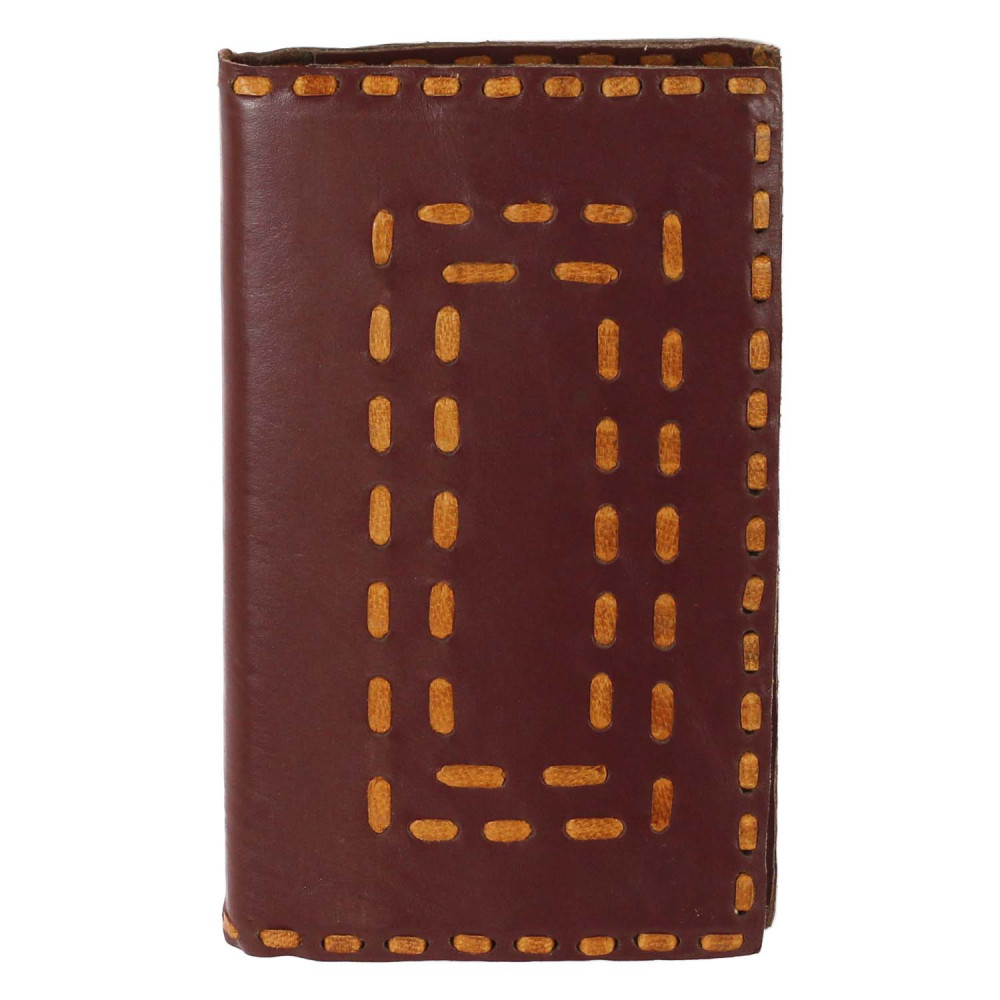 Leather Stitched with Pouch Small Journal Diary