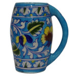 Jaipur Blue Pottery Beer Mug - Blue Floral