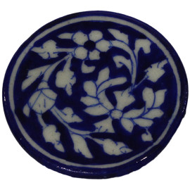Jaipur Blue Pottery Tea Cup Coasters - Blue Floral