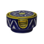 Jaipur Blue and Yellow Star Pottery Tea Cup Coasters