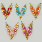 M128 Laddu Gopal Mala Set Three Lines Single Coloured Pearl with Pendant - Pack of 5