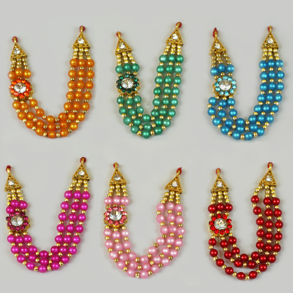 M18 Laddu Gopal Mala Set in Single Colour Pearl and Big Diamond - Pack of 6