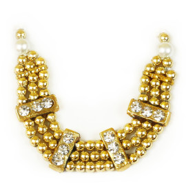 M46 Laddu Gopal Mala Set Small Three Lines Golden Pearls with Colored Diamonds - Pack of 5