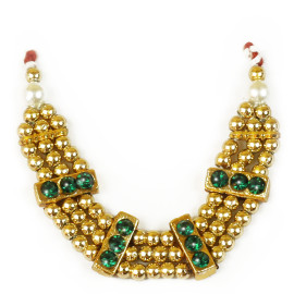 M46 Laddu Gopal Mala Set Small Three Lines Golden Pearls with Colored Diamonds - Pack of 5
