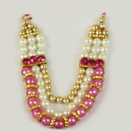 M68 Laddu Gopal Mala Set Three Line Color Pearl and Diamonds - Pack of 6