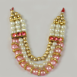 M68 Laddu Gopal Mala Set Three Line Color Pearl and Diamonds - Pack of 6