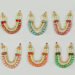 M68 Laddu Gopal Mala Set Three Line Color Pearl and Diamonds - Pack of 6