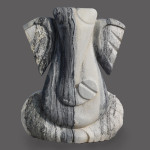 Black and White Ganesh Marble Stone