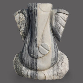 Black and White Ganesh Marble Stone