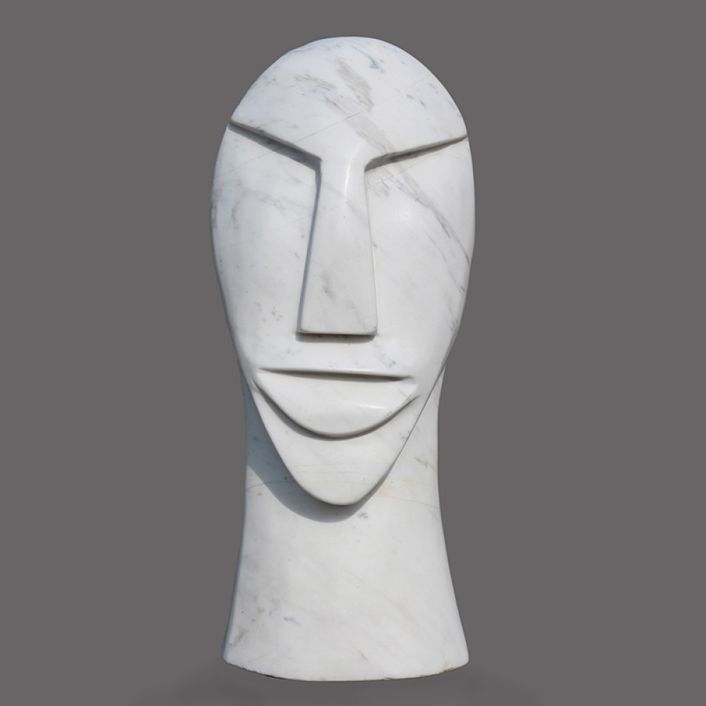 Carved Face with Neck | Italian Marble Modern Art