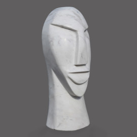 Carved Face with Neck | Italian Marble Modern Art