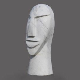 Carved Face with Neck | Italian Marble Modern Art