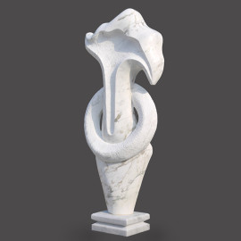 Lady Figure Italian Statuario Marble Modern Art